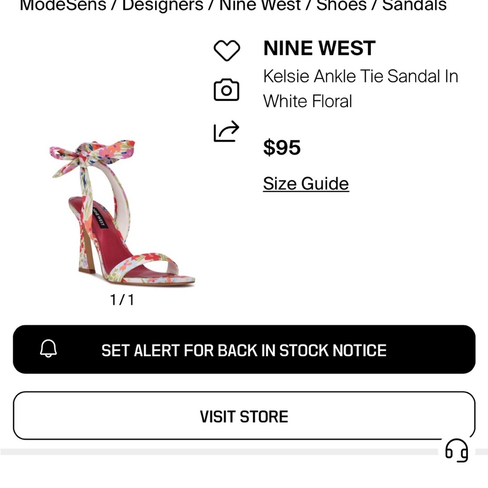 Nine West Floral Ankle Tie Sandals - Multicolor